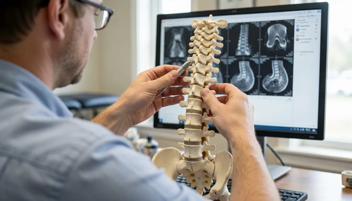 Spinal stenosis in Chiropractor: Spinal stenosis is a narrowing of the spaces within the spine, which—visual guide