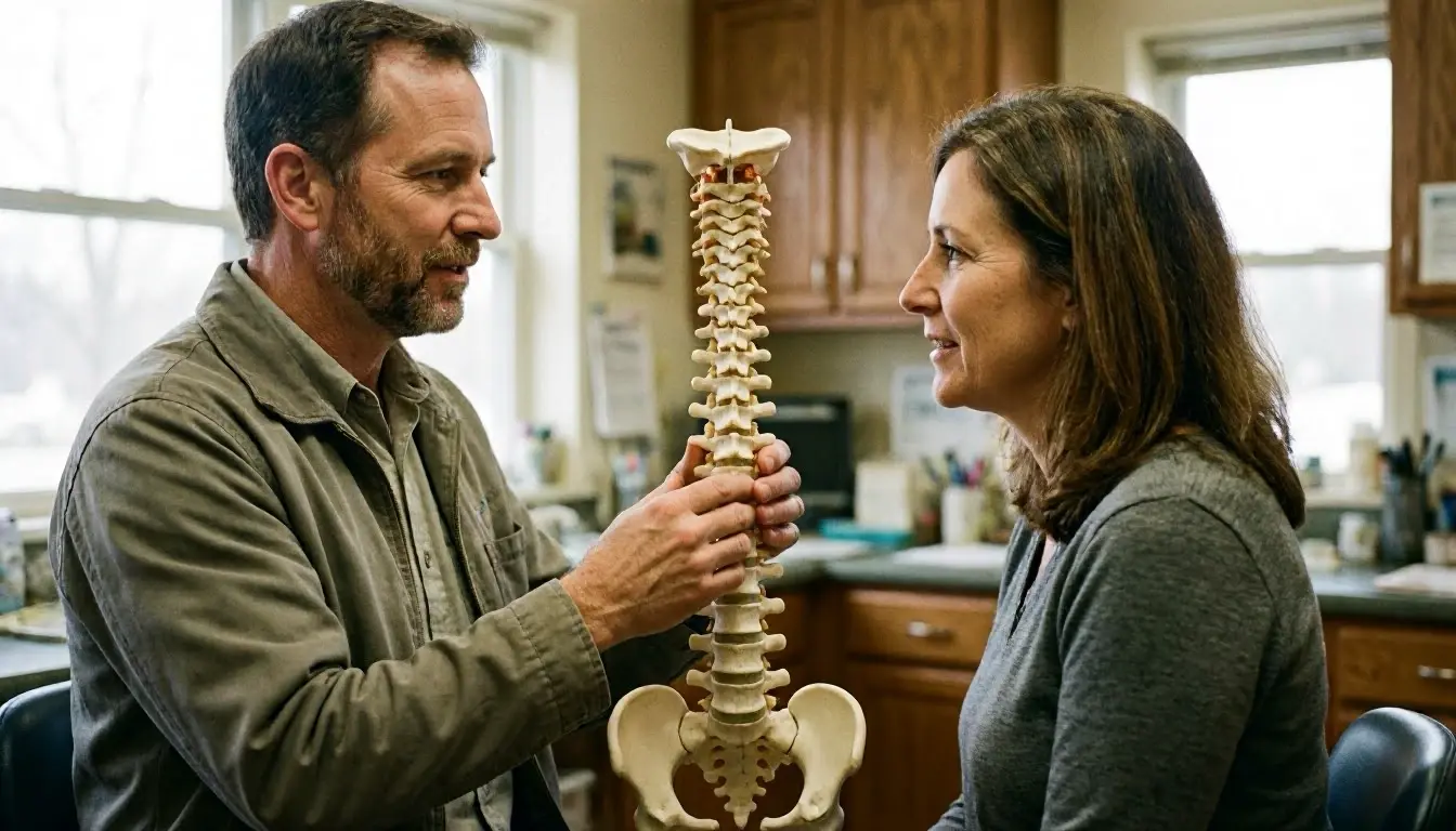 Thoracic spine in Chiropractor: Thoracic spine is the middle section of the human spine, located between—visual guide